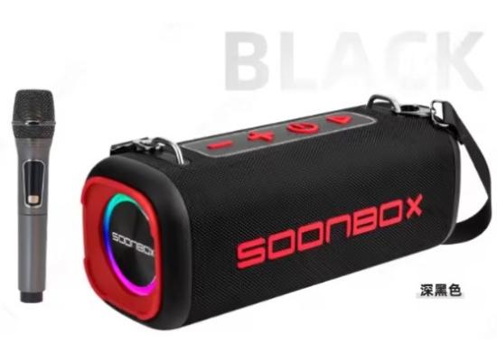Soonbox S9200 Stereo Bluetooth High Power Party Box Waterproof Outdoor 100W Wireless Speaker Portable Audio System Sound Speakers, Bluetooth, TF card, USB, AUX, TWS, with Mic - Black